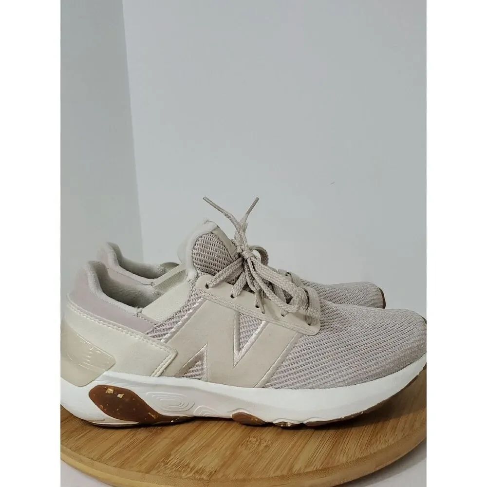 New Balance Fresh Foam x 1440 Women's Beige Mesh Lace-Up Sneakers Size 10.5